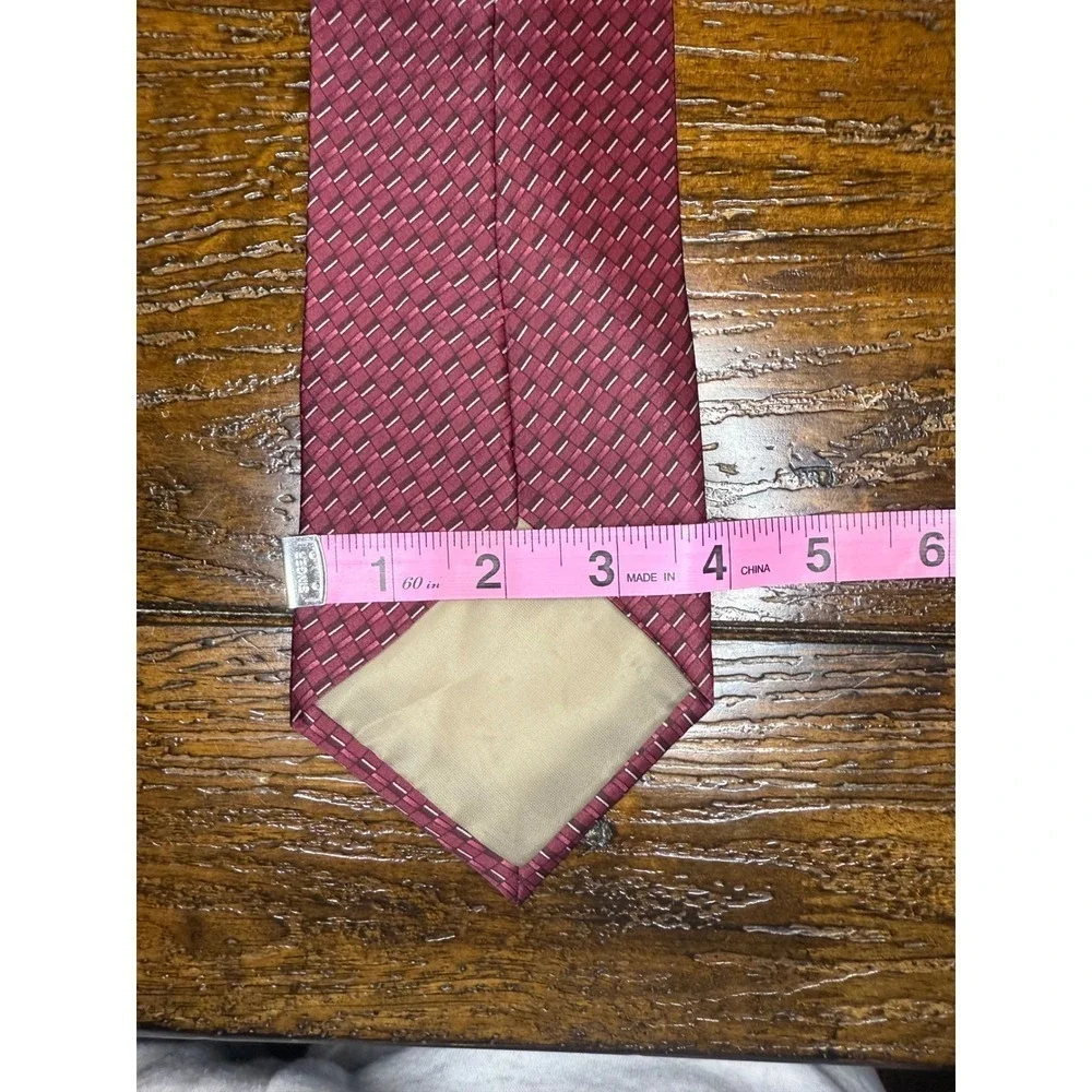 Perry Ellis Portfolio Men's Burgundy Woven Necktie Business Formal